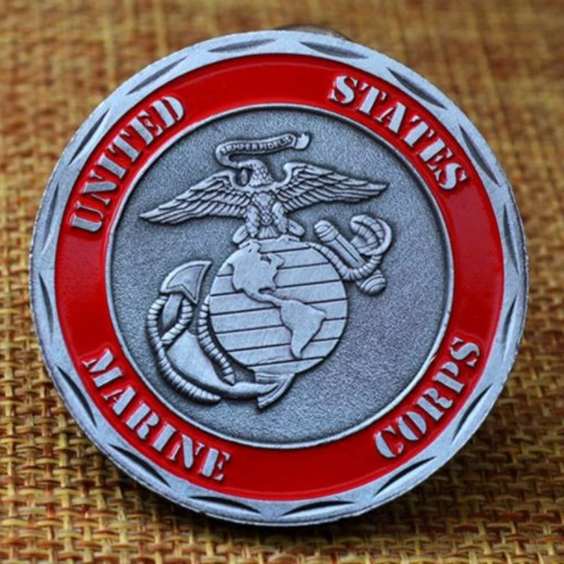 United States Marine Corps Veteran Collectible Coin Silver Plated Marines Smile Back Commemorative Coin