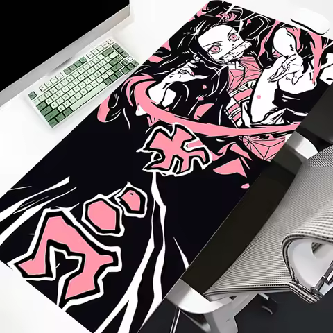 Kawaii Girl Mouse Pad Demon Slayer Kamado Nezuko Large Mousepad Gaming Accessories Non-slip Table Mat Laptop Gamer Anime Deskmat