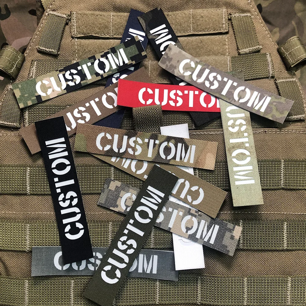 Custom Laser Cutting IR IFF Infrared Reflection Patch, Name Tapes, White Letters, Morale Tactics, Military Airsoft