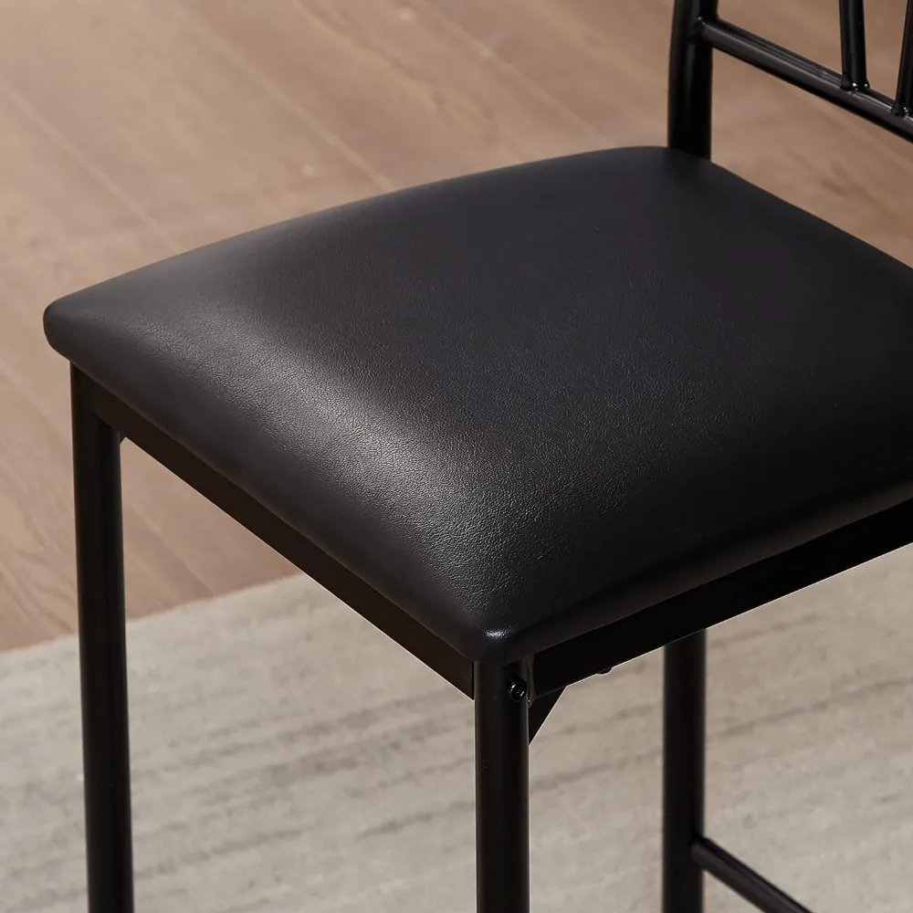 Small Bar, Table and Chairs, High Kitchen, Breakfast Corner with Stools, Dining Set for 2 People, Storage Shelves, Save Space