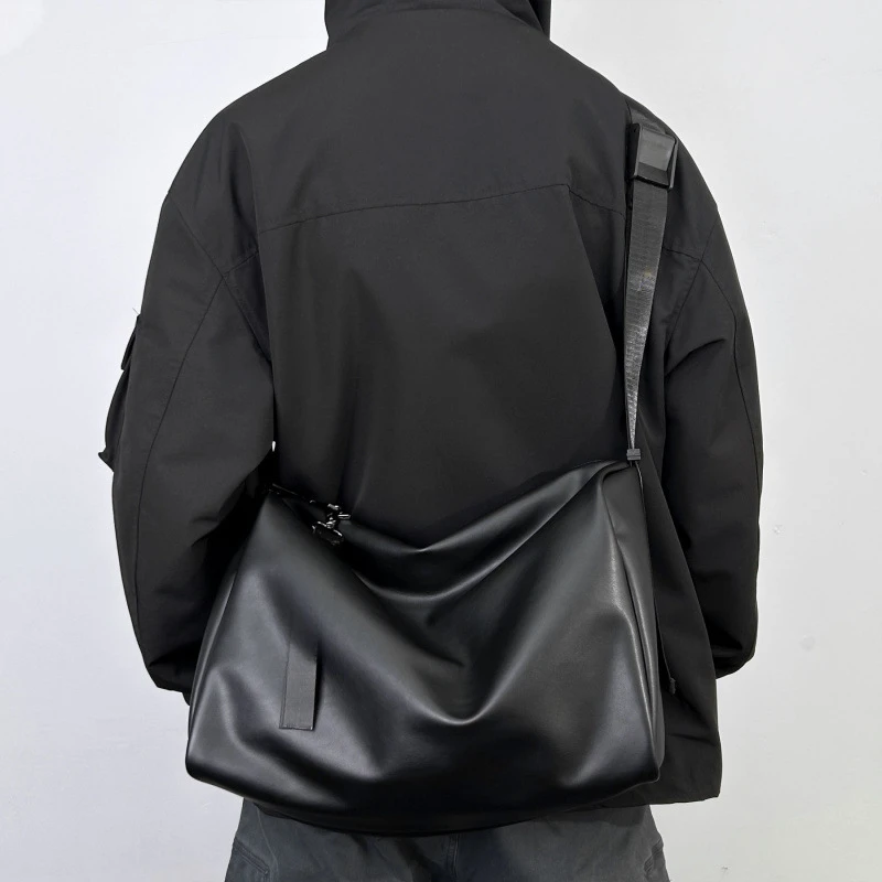 

Новая сумка-мессенджер большой вместимости, текстурированная мужская сумка для фитнеса из мягкой кожи, модная, на одно плечо, простая тенденция