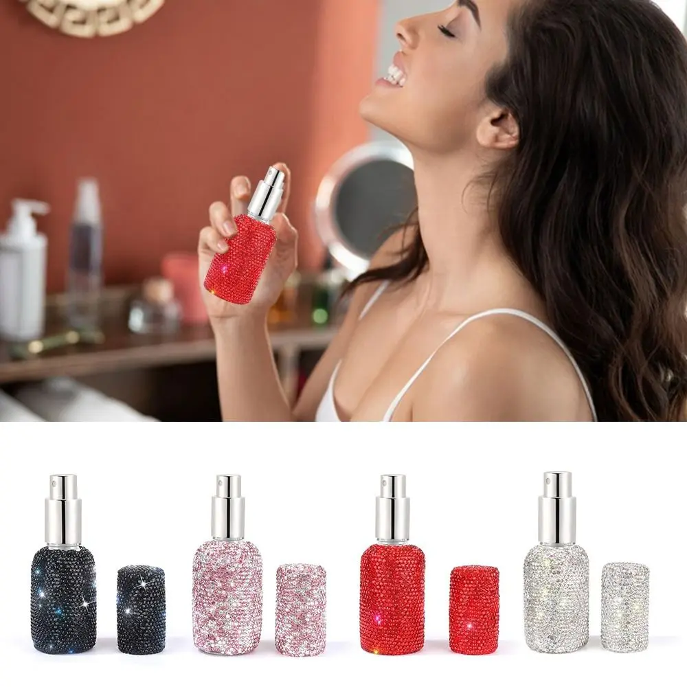 Diamond-Encrusted Spray Bottle New Sub-Bottling 30ml Refillable Sample Bottle Mini Fine Mist Perfume Bottle Outdoor