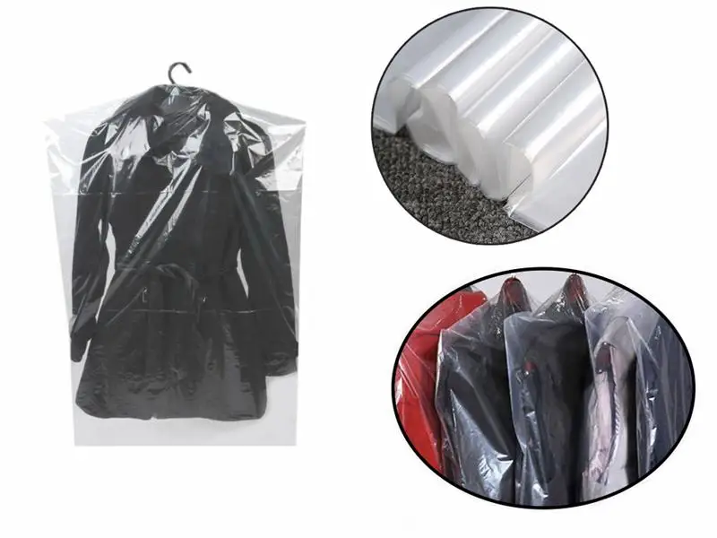 50pcs Clothes Dust Cover Disposable Dust Suit Bag Waterproof Garment Bags Wardrobe Hanging Clothing Coat Dust Cover