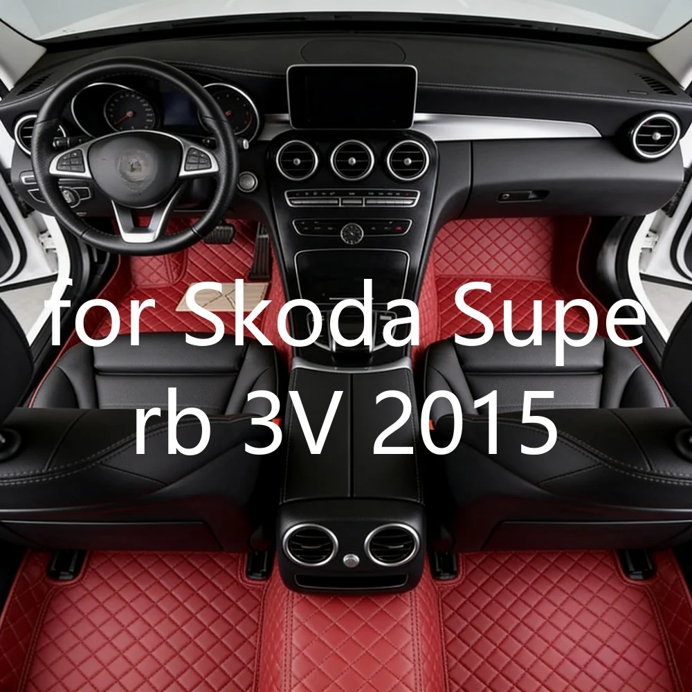 Robuste, maßgefertigte Autofußmatten für Skoda Superb 3V 2015-heute, 5-Sitzer, verschleißfest, wasserdicht, rutschfest, leicht zu reinigen, vollständige Abdeckung, Auto-Fußmatten für gewerbliche