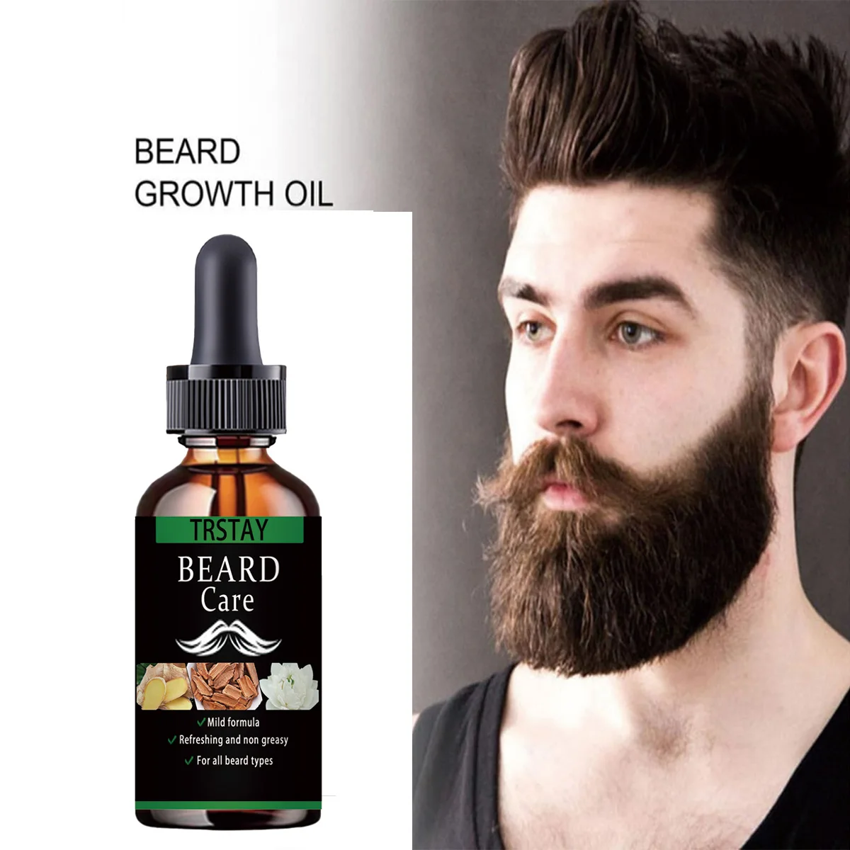 

NEW Beard Hair Growth Essential Oil Anti Hair Loss Product Natural Mustache Regrowth Oil for Men Nourishing Beard Care Roller