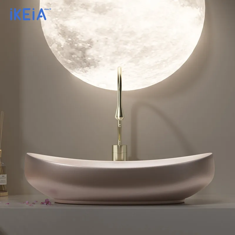 Creative ceramic basin bathroom counter upper basin oval wash basin high-end artist balcony