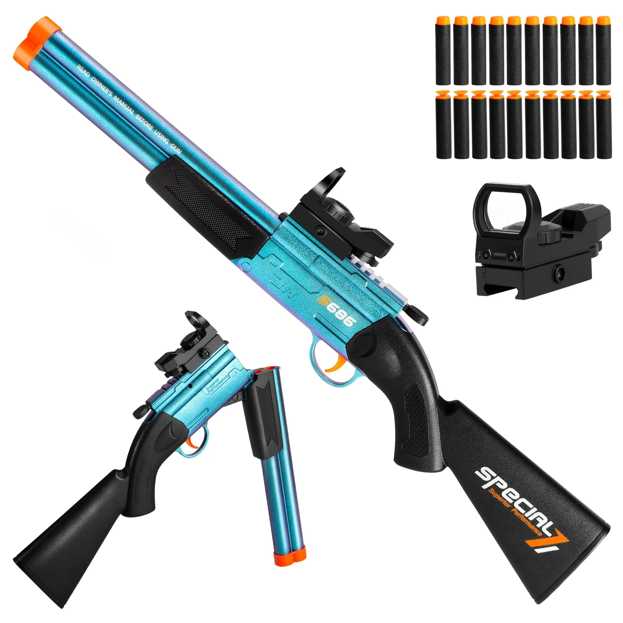 Foam Blaster Submachine Gun Shell Throwing Airsoft Rifle Toy Gun Outdoor Play Gun for Kids for Birthday Christmas Gifts