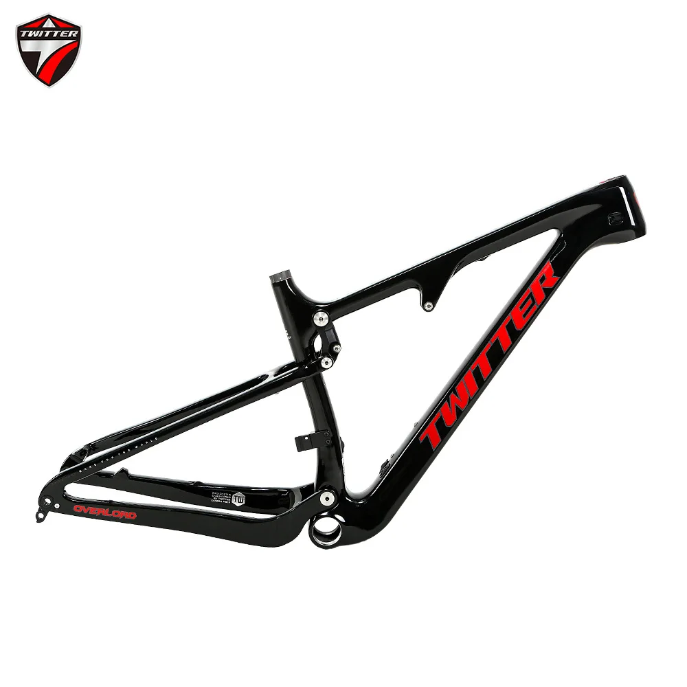 

TWITTER factory hot sale OVERLORD AM carbon fiber T1000 full suspension mountain bike frame 148 thru axle27.5/29er*15/17/19/21cm