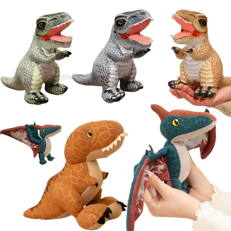 Simulation Dinosaur Plush Toy Lifelike Pterosaur Tyrannosaurus Rex Printed Fabric Posture Soft Animals Birthday Gifts for Boys