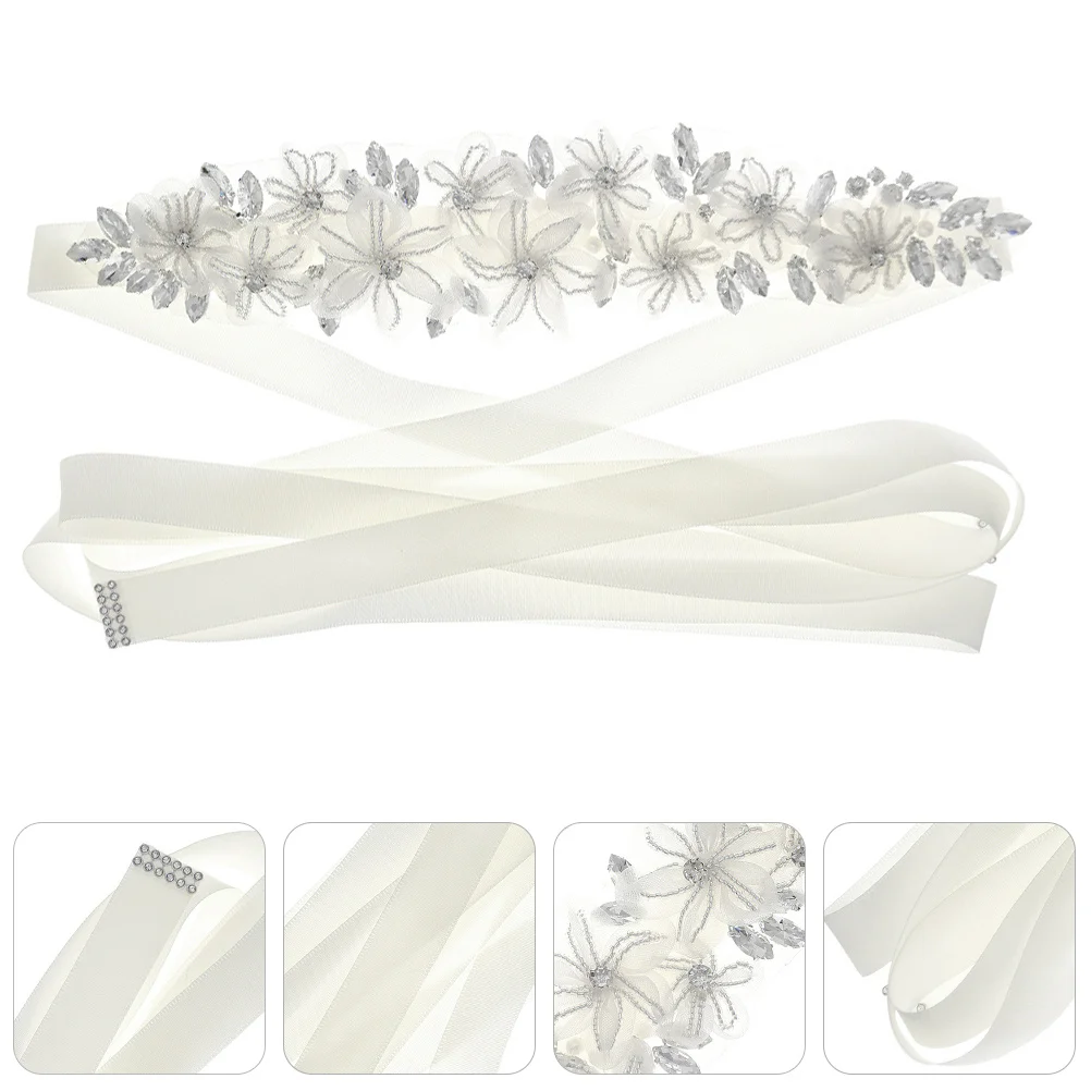 

Wedding Waist Belt Rhinestone Bride Dress Belt Crystal Studded Flower Ribbon Adjustable Bridal Sashes Bridal Ribbon Hairband