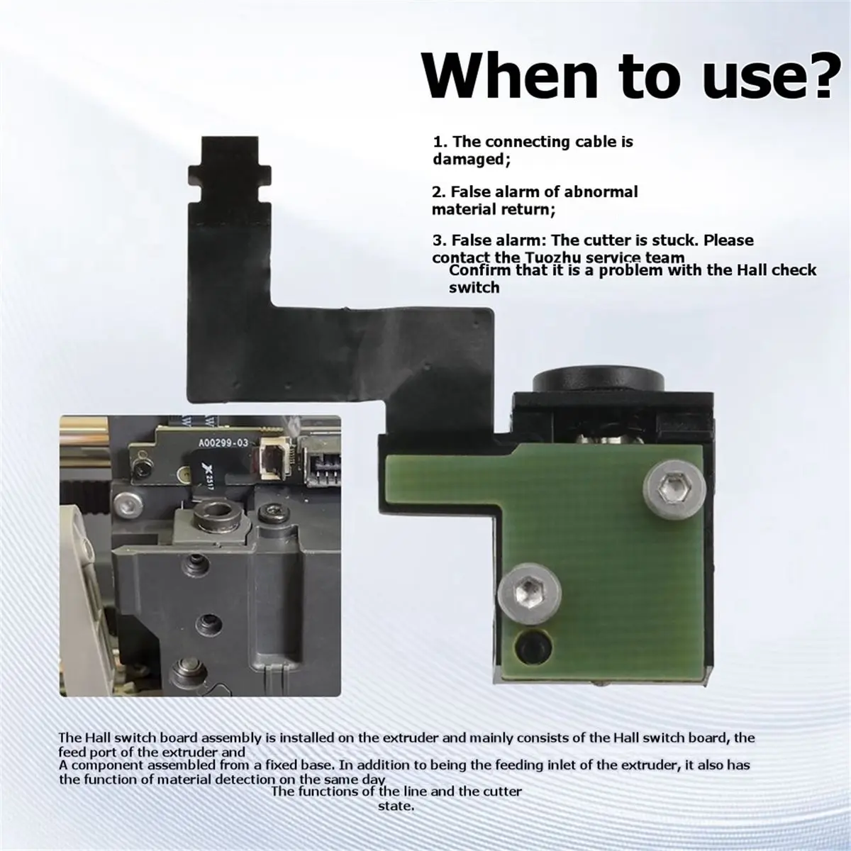 (A99Z) Extruder Filament Sensor for P2S 3D Printer Hall Switch Filament Run-Out Detection Module