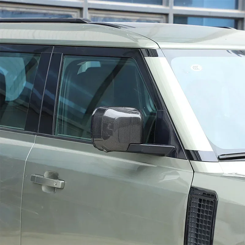 

For Land Rover Defender 2020+ 90 110 130 Real Carbon Fiber Car Styling Car Exterior Mirror Housing Sticker Car Accessories 2Pcs