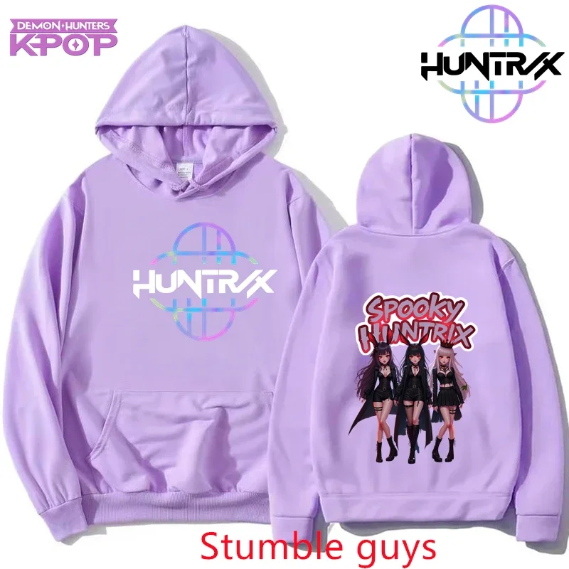 Kpop شيطان الصيادين الشتاء هوديي مضلع الكفة للجنسين 2026 أنيمي الكرتون الدافئة موضة البلوز ملابس رياضية كاجوال