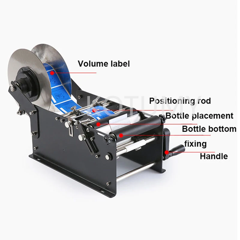 Imagem -05 - Manual Rotulagem Máquina Garrafa Ajustável Semi-automática Etiqueta Etiqueta Aplicador Redondo Cilíndrico Vidro Garrafa de Plástico