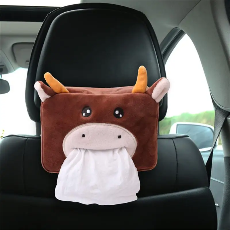 กล่องกระดาษทิชชู่ถ้วยกระดาษรถยนต์ถ้วยกระดาษผ้ากำมะหยี่อุปกรณ์รถแบบสร้างสรรค์อเนกประสงค์ประเภทรถแขวนน่ารัก