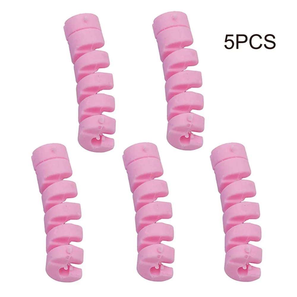 Spiral Design Bike Cable Protective Sleeve 5pcs Set TPR Material Easy Installation Bike Decoration Multiple Colors