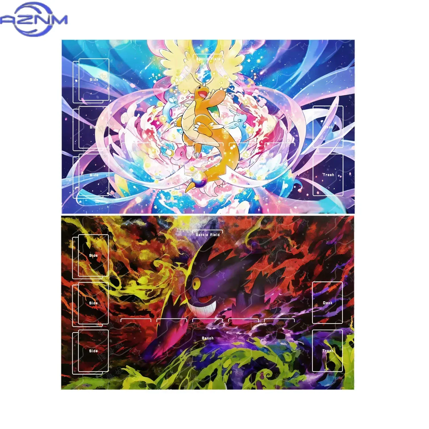 Dragonite Cute Card Battle Mat Ptcg Gengar Single Player Board Game Card Duel Plate Battle Mat