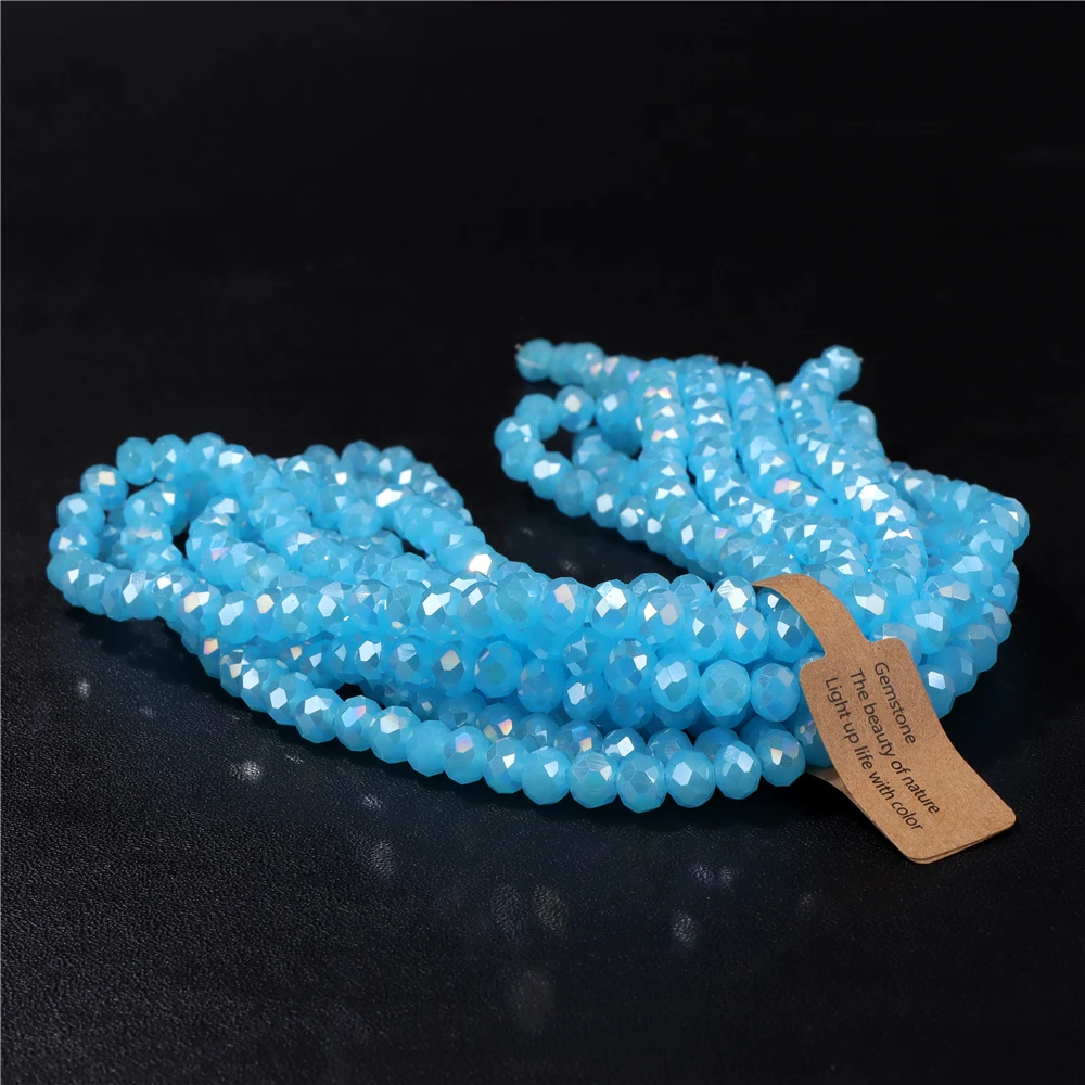 Großhandel 5 Strang/Los facettierte österreich ische Kristall perle Rondelle lose Abstand halter ab Farbe Glasperlen für Schmuck herstellung Zubehör – Detail 33