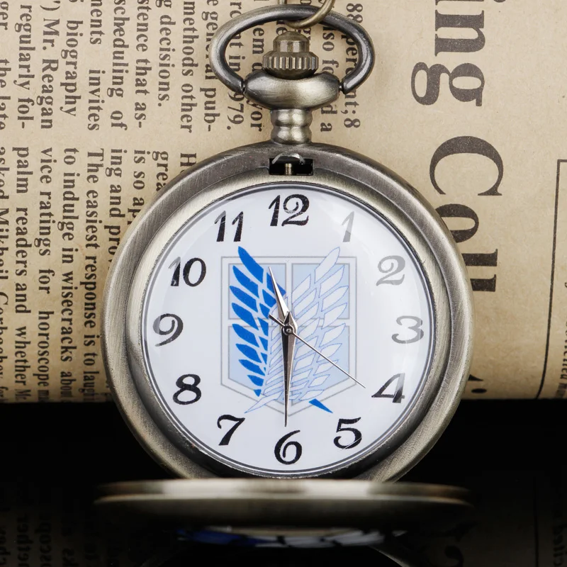Anime attack on titan hollow Quartz Pocket Watch Popular Men's Necklace Pendant Women's Children's Jewelry Pendant Souvenir