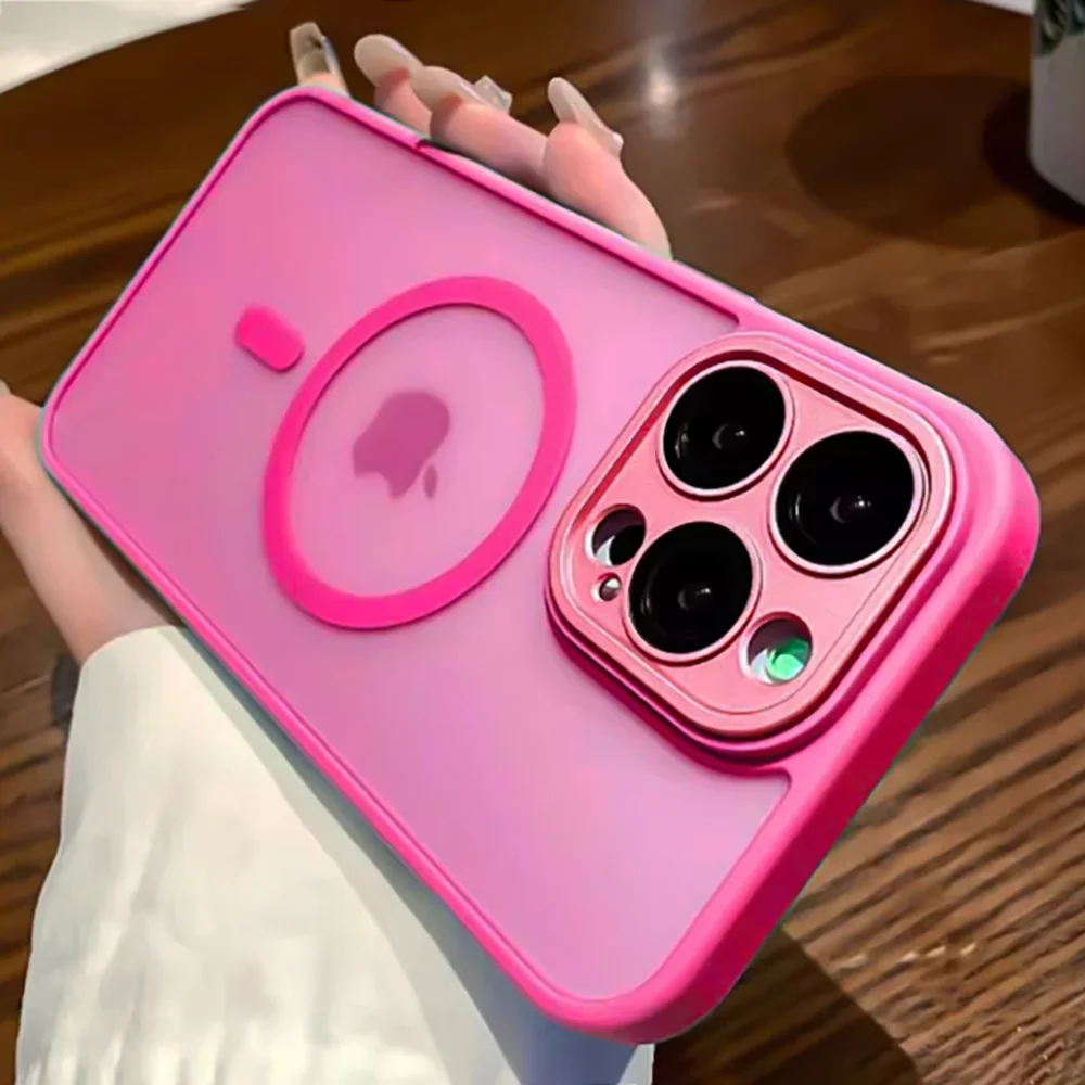 Magsafe Magnetische Case Matte Doorschijnende PC Case Voor iPhone 16 Pro Max Plus Voor iPhone 16 15 14 12 13 mini Draadloze Lading Cover