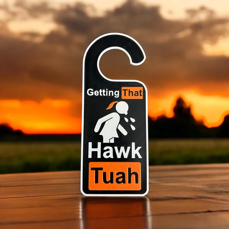 2PCS Hawk Tuah Door Hanger Funny Doorknob Hanger Gettingthat Hawk Tush