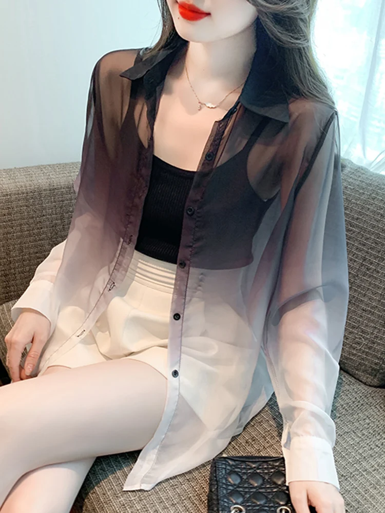 

Женская летняя солнцезащитная одежда Ele Long Sve, легкий свободный кардиган, тонкий топ, летняя верхняя одежда