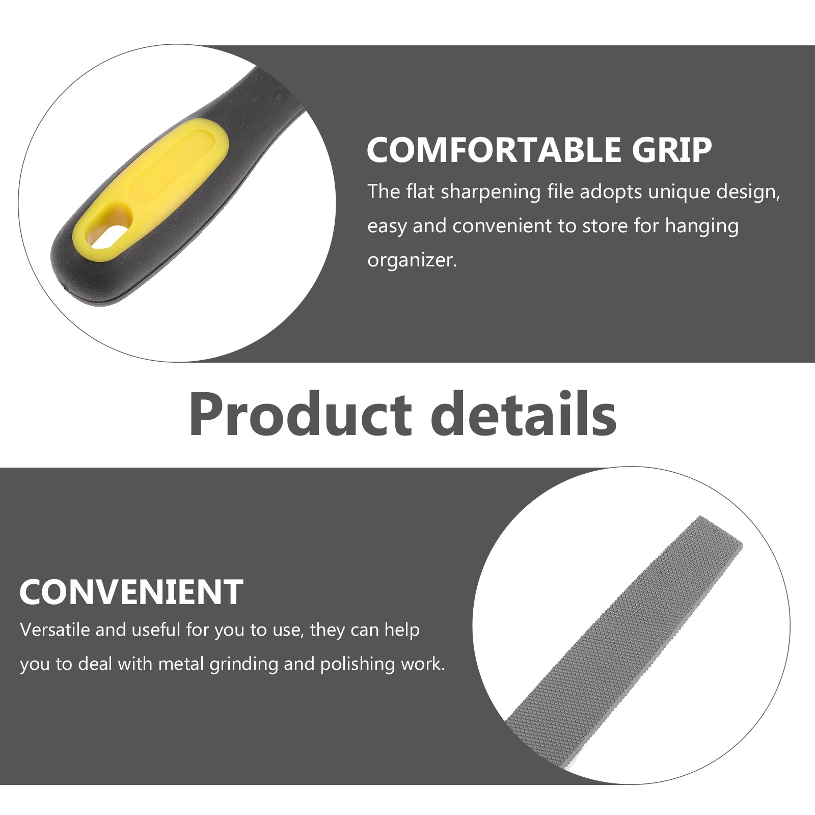 

Hand File Flat with Handle High-Grade Flat Sharpening Tool for Metal Grinding Polishing Long-Lasting Sharpener Mill File