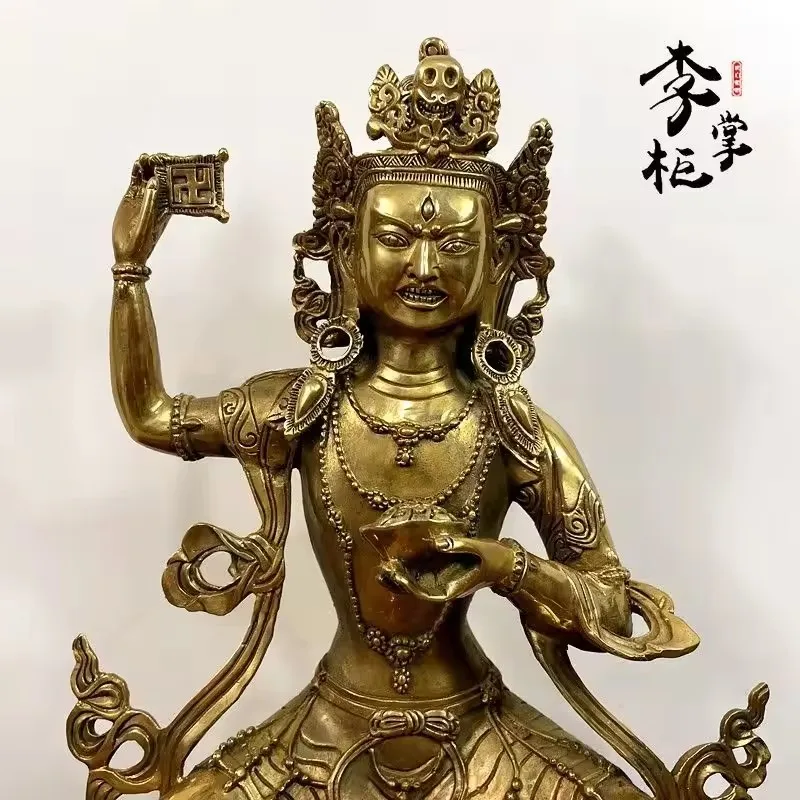 The father of Tibetan Yongzhong Tantra Buddhism, large pure copper, Master Bambananka Buddha statue, brass protector, Tibetan Bo