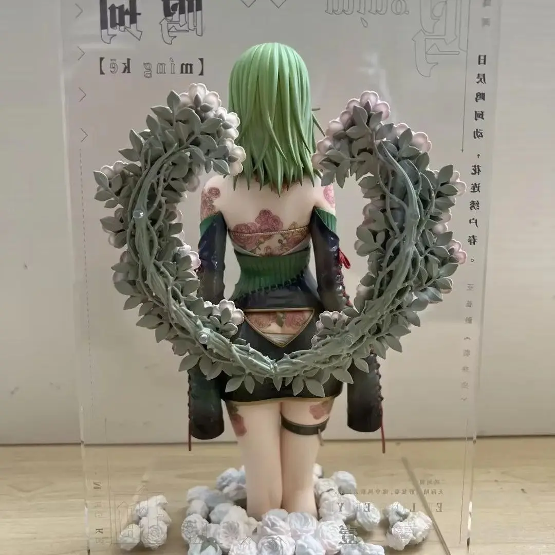 In Stock Anime  White Rose Rose Mingke Beauty Girl Kneeling Position Handheld Case Model Ornament Domestic Peripherals Gift Toys