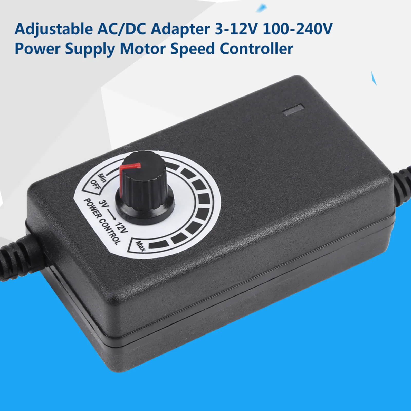 AC to DC Adapter 3‑12V 2A Adjustable Power Supply Motor Speed Controller with AC to DC Adapter Adapter Speed Controller switch