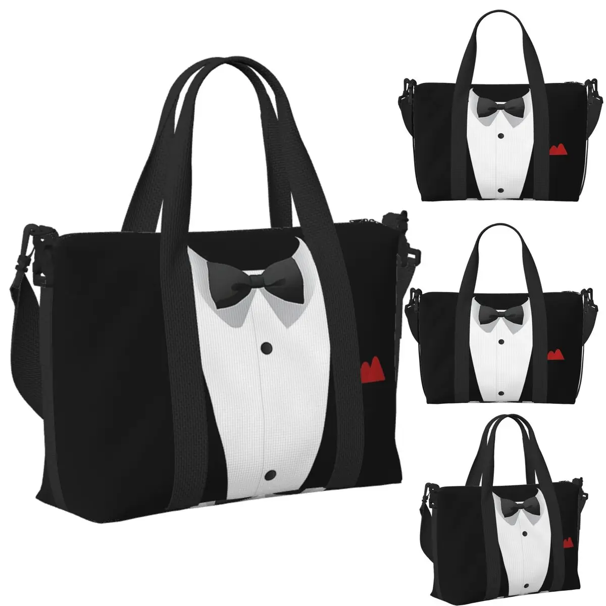 

Дизайн смокинга с галстуком-бабочкой для свадьбы и особых случаев, пляжная дорожная сумка, сумки-тоут, женская дорожная сумка для покупок