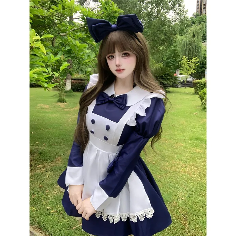 

New 2025 Halloween Anime Maid Costume Women's Uniform Coffee Shop Work Dress Cute School Girl Outfit Party Celebration