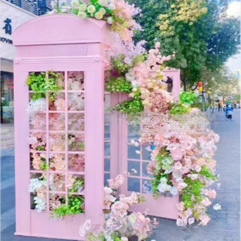 Shopping mall layout phone booth floral festival scene atmosphere decoration roses