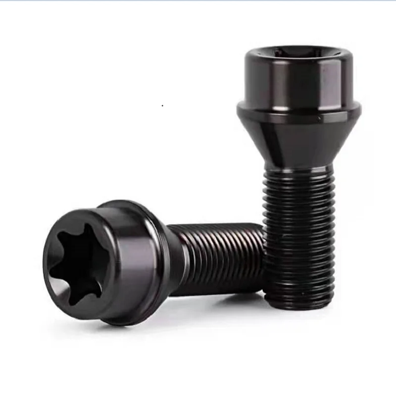 Jntitanti Gr5 titanium wheel Rim hub bolt screws M12x1.5x28-35mm Torx with free cone washer