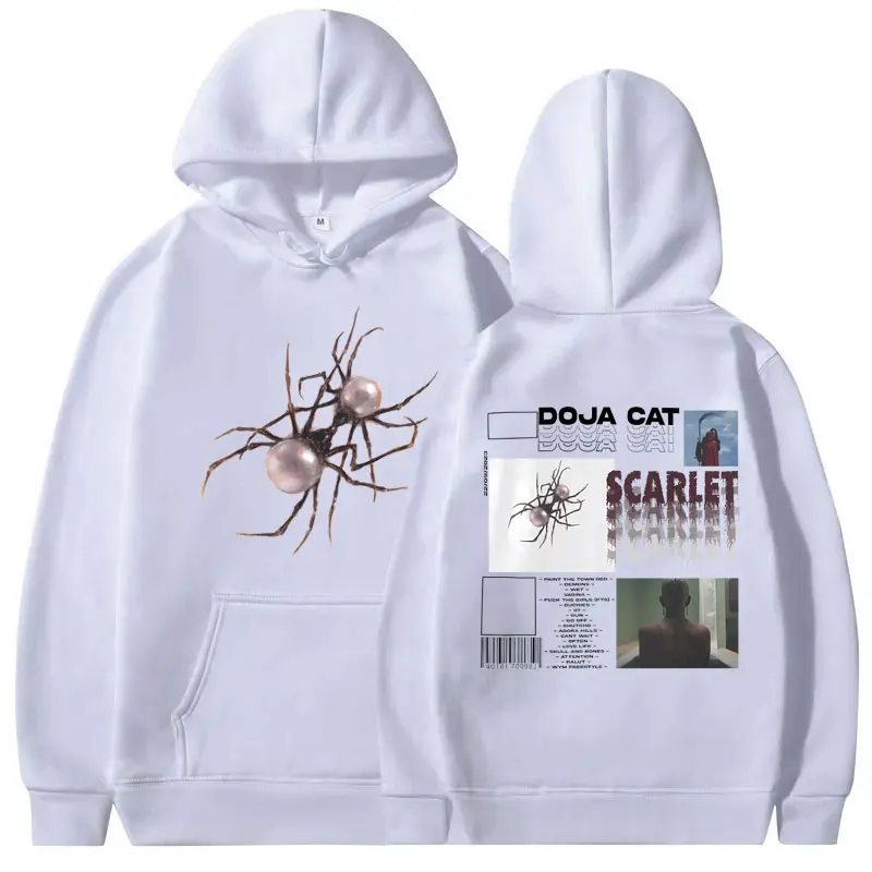 Rapper Doja Cat Scarlet Music Album Graphic Hoodie Men Women Hip Hop Oversized Hooded Tracksuit Male Fashion Vintage Hoodies