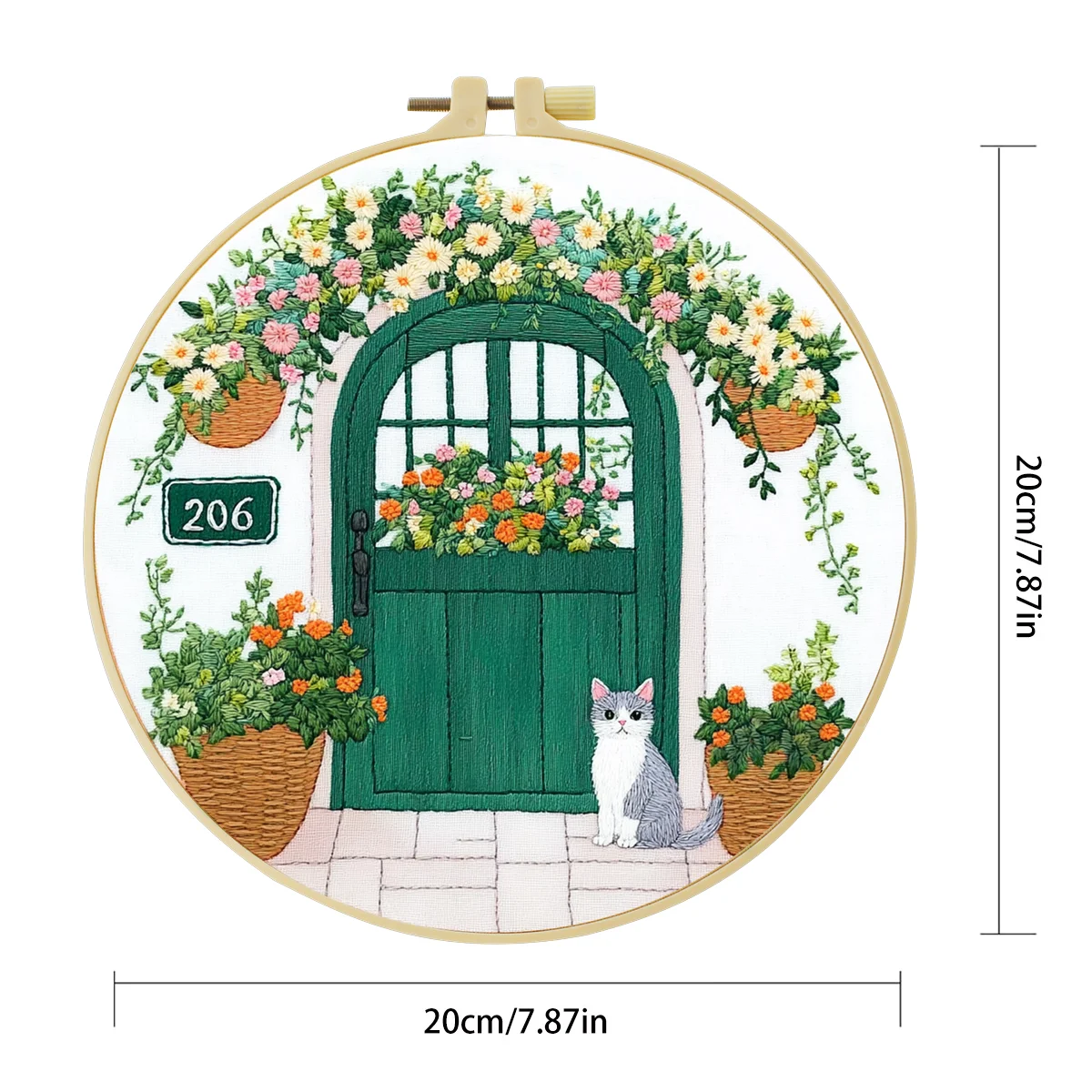 1개 20X20CM/15X15CM 7.87/6.3인치 자수 스타터 키트 DIY 키트 홈 데코