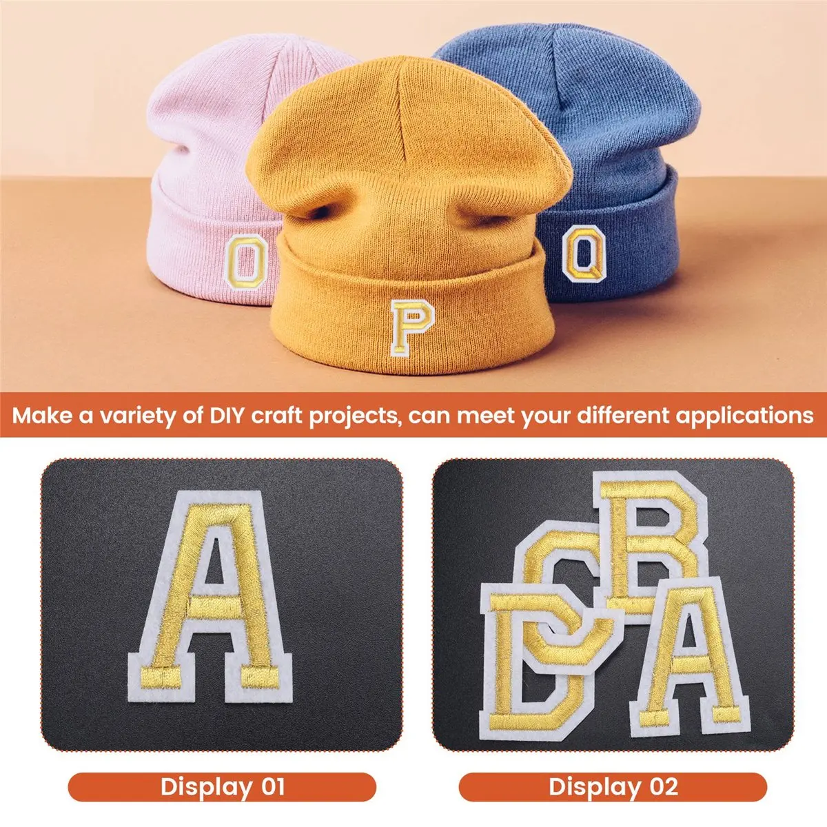 KSOL 52Pcs Iron on Letter Patches, Applique Letter Patches, Sew on Letter Embroidered Patches, Alphabet Patches for Clothing