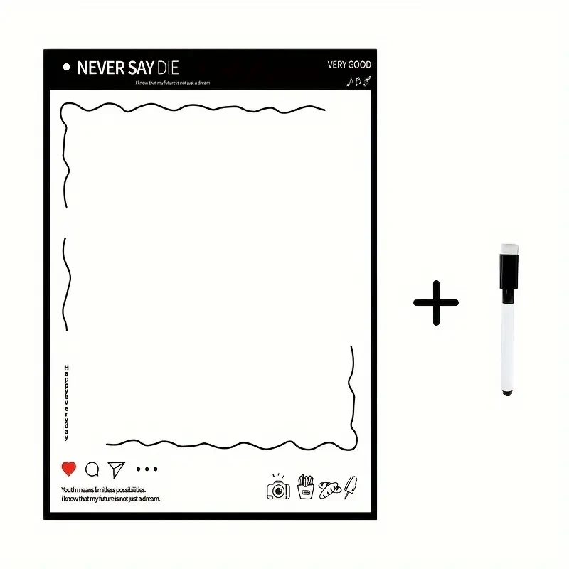 1pc Magnetic Refrigerator Sticker Message Board Erasable Magnetic Soft Whiteboard Sticker Memo Weekly Plan Calendar Memo