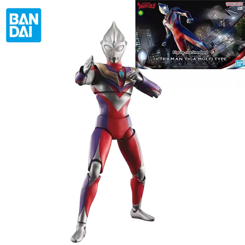 Bandai Original Anime Figure Figure-rise Standard ULTRAMAN TIGA MULTI TYPE  Action Figure Toys for Kids Gift Collectible Model