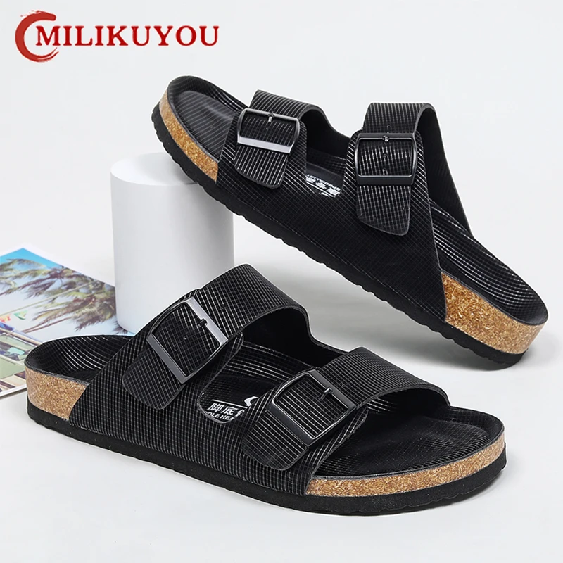 2024Summer Brand Men Sandals Thick Platform Slippers Women Home Soft Sole Slides Male Sandals Non Slip Outdoors Beach Flip Flops