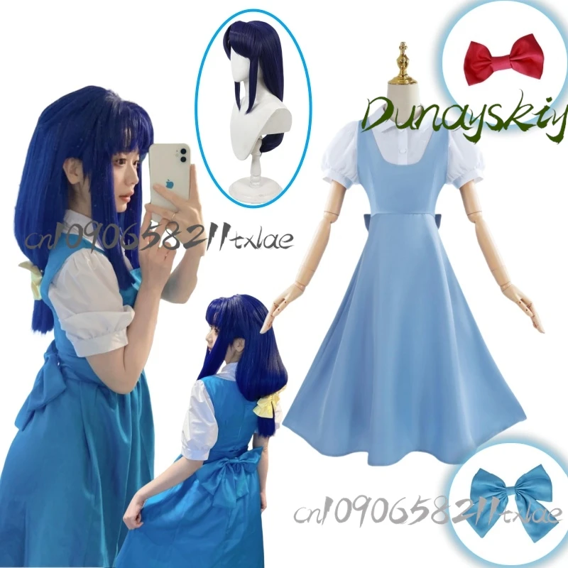 Anime Ranma 1/2 Akane Tendo Cosplay Costume Blue Lovely Dress Carnival Role Play Uniform Suit Halloween Party Outfit Customized