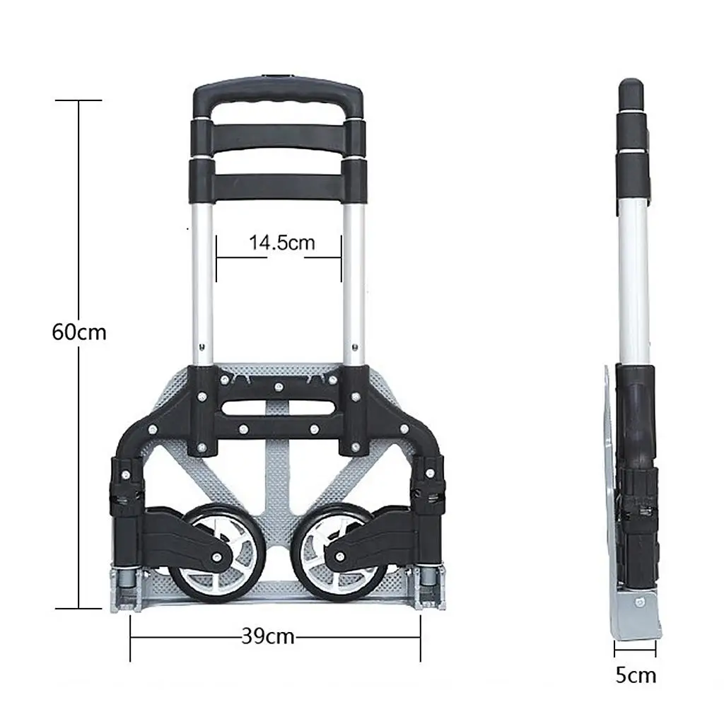 Folding Hand Truck Luggage Truck Cargo Truck With Wheel Heavy Duty Utility Cart Collapsible Trolley for Household Shopping