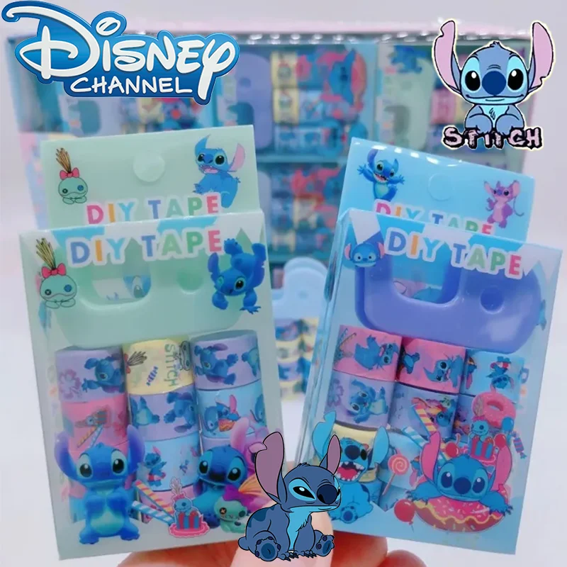 

12PCS Disney Stitch Cute Cartoon Anime Tapes Stickers Scrapbooking DIY Deco Creative Kawaii Tapes Learning Stationery Rewards