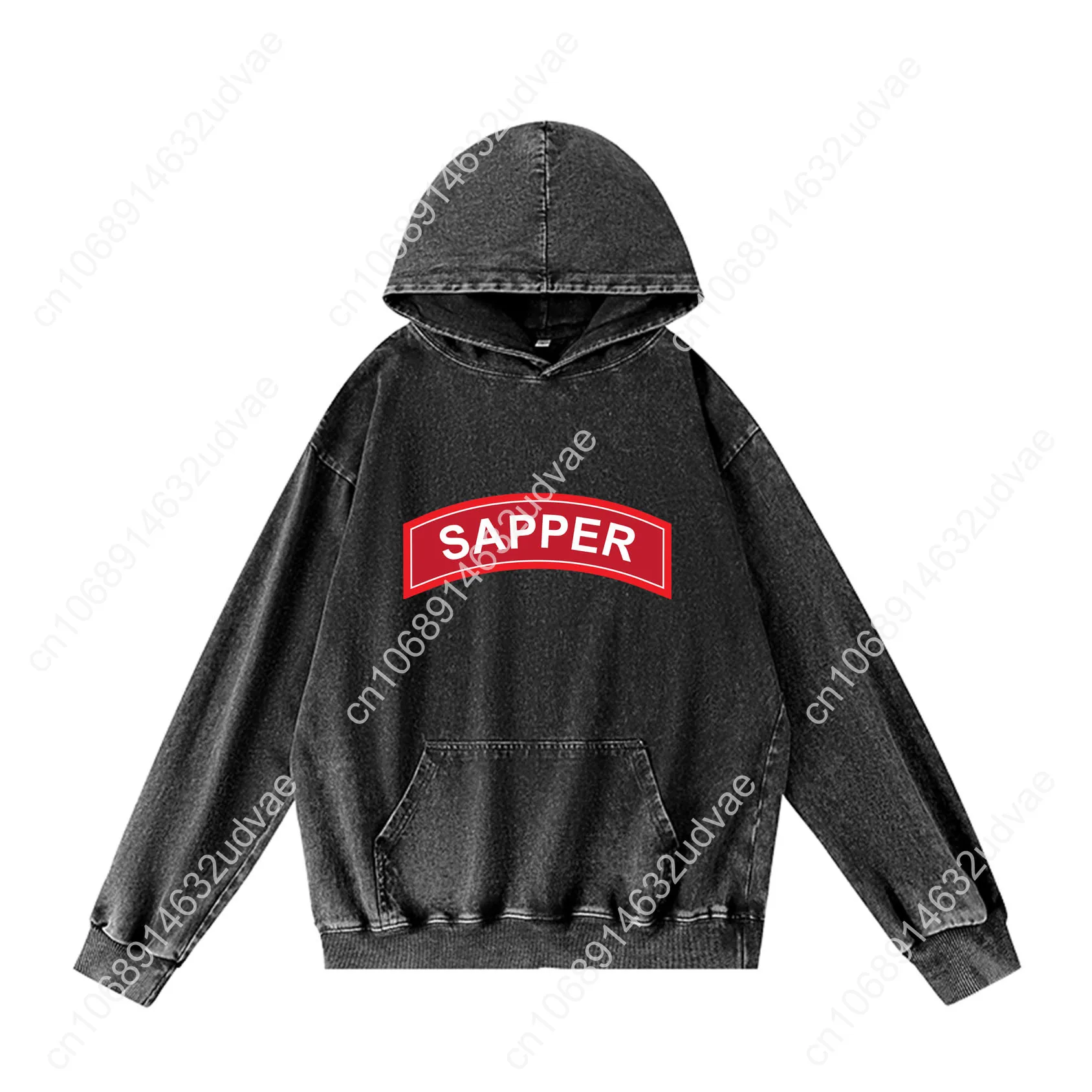 Felpe con cappuccio Sapper Felpa con cappuccio retrò Uomo Donna Adolescente Felpa pullover vintage con tasca Top personalizzati oversize