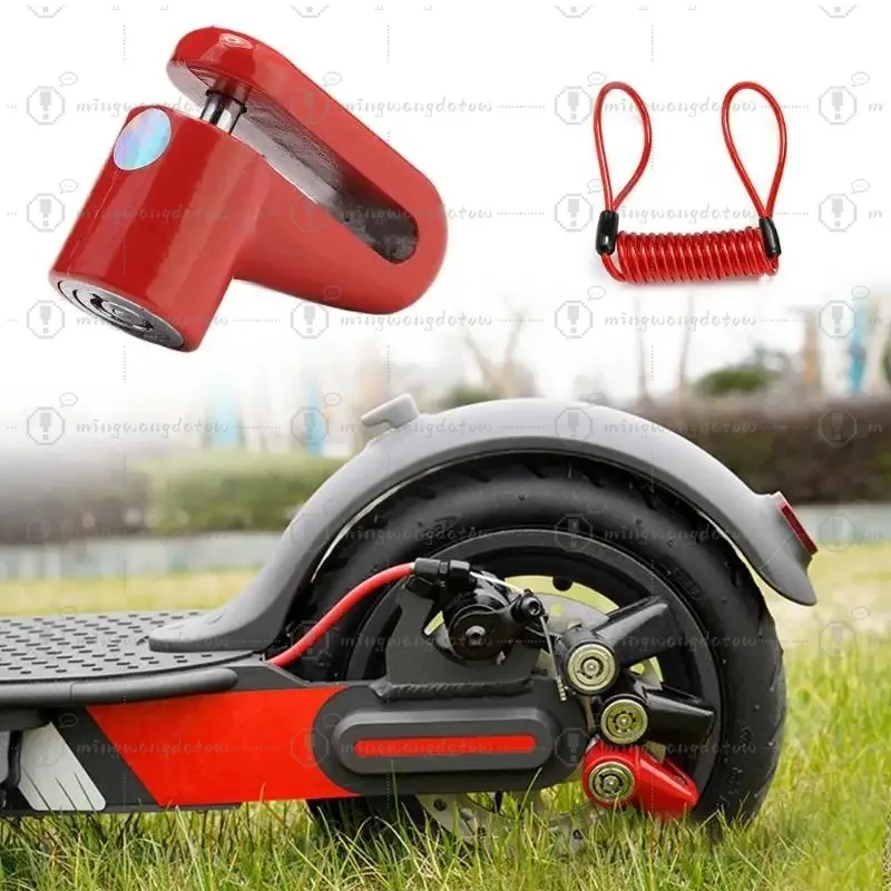 Electric scooter, bicycle, motorcycle wheel hub anti-theft lock, disc brake wire lock, disc brake lock+reminder rope
