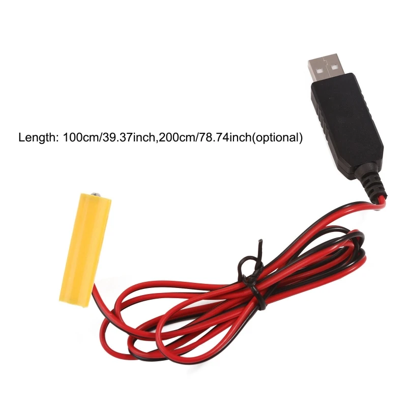 Cable de alimentación de batería ficticia, reemplazo de 3 pilas AA LR6 de 4,5 V, 5V a 1,5 V, ahorro de dinero para juguetes con luz LED, 1 Juego