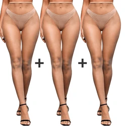 3Piece/set Beige Pantyhose Classic Legging Hot Sale Pantyhose Sexy Thigh High Stockings Fishnet Tights for Women