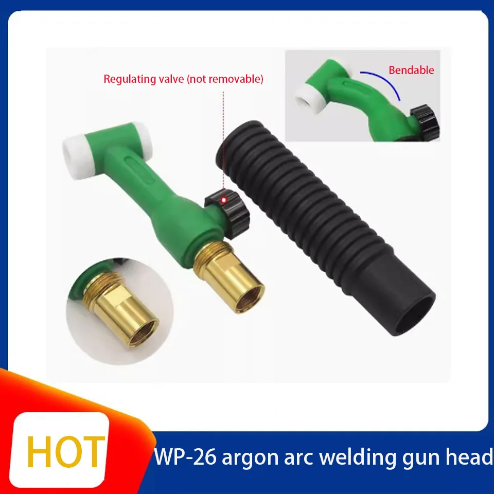 Wp-26 Argon Arc Welding Gun Head Argon Arc Welding Machine Accessories With Gas Volume Adjustment Switch Wp-17f