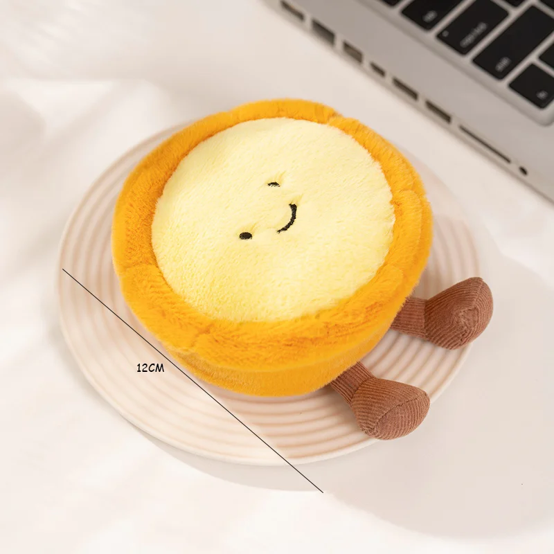 10/14CM Delicious Dessert Plush Doll Personification Smile Egg Tart Macaron Madeline Food Doll Dessert Shop Decoration Gift