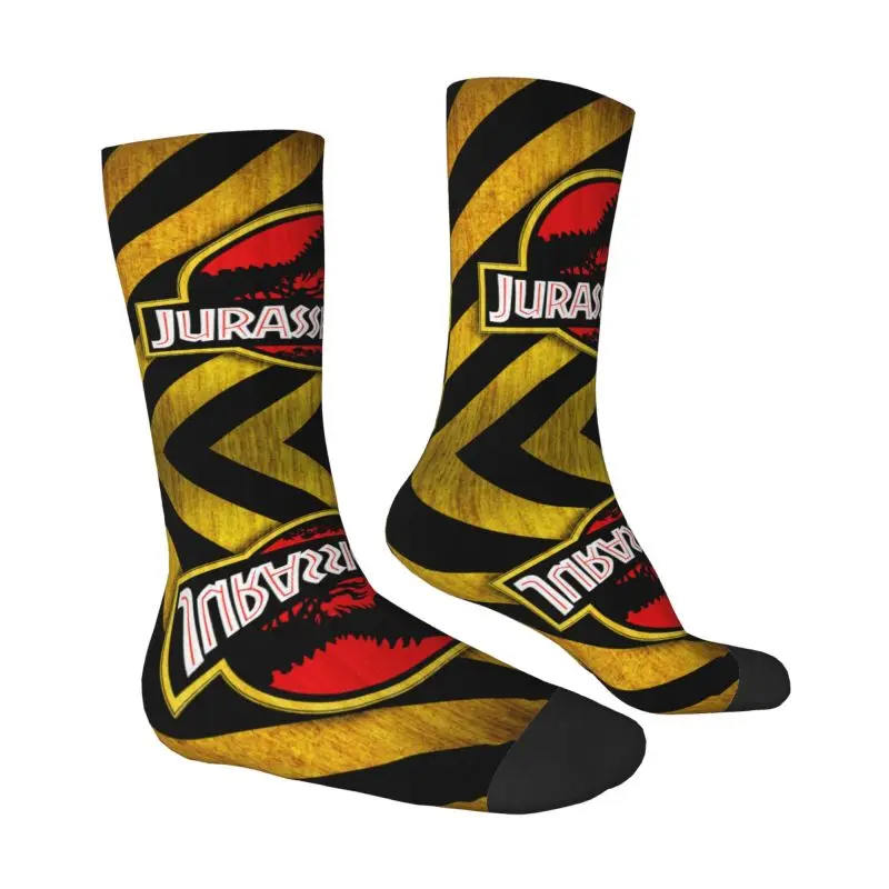 Jurassic Park Logo Mens Crew Socks Unisex Cute 3D Printing Giant Dinsaur Dress Socks